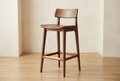 AI-generated high-end custom wooden bar stool concept